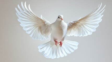 Dove flying on a transparent background 