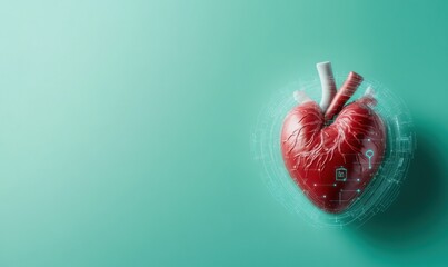 Biotech Revolution Augmented Human Heart Visualization - Cutting-Edge Digital Health Monitoring, AI-Powered Cardiac Innovation for Future Wellness Technologies