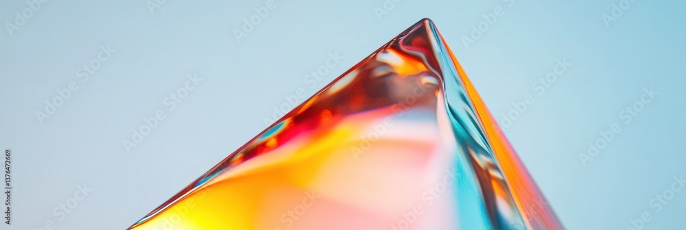 Leinwandbilder prismatic innovation geometric glass pyramid revealing chromatic light dynamics - breakthrough visua