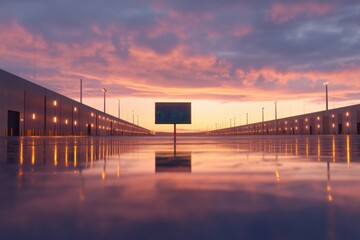 Futuristic Eco-Logistics Minimalist Solar Warehouse Design with Carbon Tracking Interface - Sustainable Innovation in Smart Industrial Infrastructure