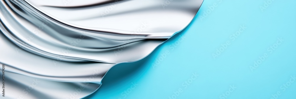 Aufkleber fluid dynamics minimalism sleek silver-blue abstract surface texture revealing modern design innovat