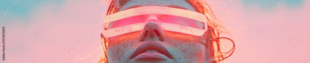 Aufkleber cyberpunk nostalgia retro-futuristic vr aesthetic exploring gen z digital immersion with neon-satura