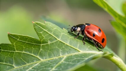 Fototapeta premium ladybug on a leaf