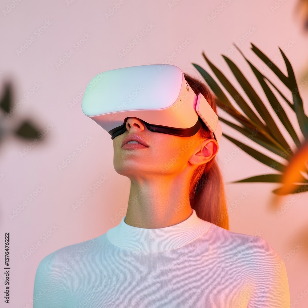 Fototapete immersive digital experience gen z innovator exploring metaverse potential with cutting-edge vr tech