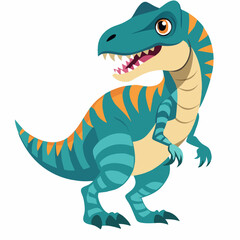 Tyrannosaurus Rex dinosaur. Prehistoric  dino character. Colorful vector illustration on white background.