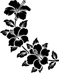 floral design element with hibiscus flowers