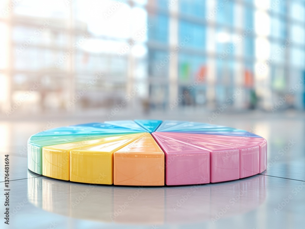 Aufkleber pastel data visualization vibrant pie chart illustrating modern business analytics, strategic insigh