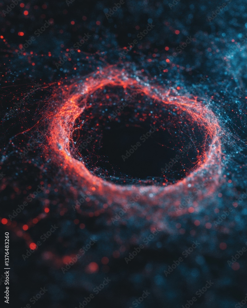 Fototapete Quantum Dynamics Visualization Immersive Digital Particle Flow with Cybernetic Aesthetic - Next-Gen Data Simulation Technology