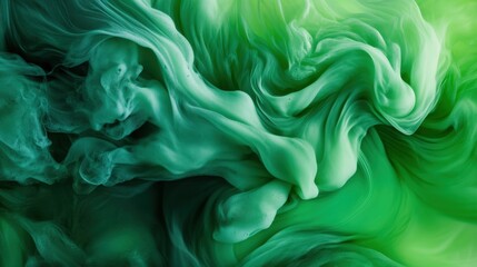 Fototapeta premium Dynamic green swirls abstract art digital creation vibrant atmosphere close-up visual rhythm
