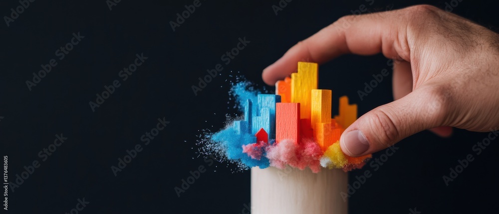 Poster Immersive FinTech Innovation Interactive Digital Transformation with Dynamic Market Analytics, Hand-Driven Data Visualization in Next-Gen Business Intelligence