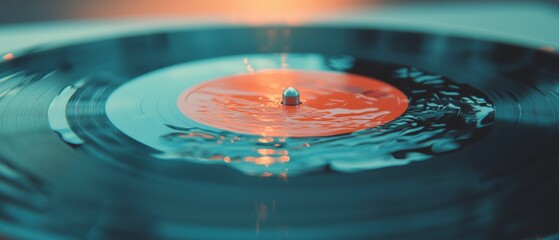 Nostalgic Analog Revival Vintage Vinyl Record Macro - Retro Music Experience with Cinematic Color Grading for Digital Storytellers