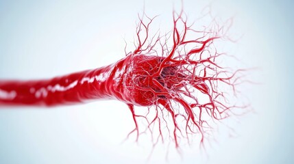 Microscopic Red Blood Vessel Disintegration Illustration