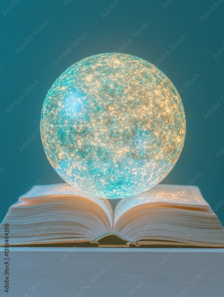 Aufkleber luminous global learning sphere immersive digital education visualization bridging knowledge network