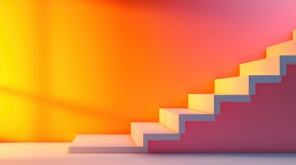 Ascending colors minimalist design for a bright growth perspective