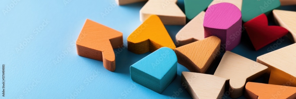 Aufkleber Dynamic Customer-Centric Marketing Strategy Geometric Data Flow Visualization with Colorful Modular Shapes Representing Targeted Consumer Engagement Insights
