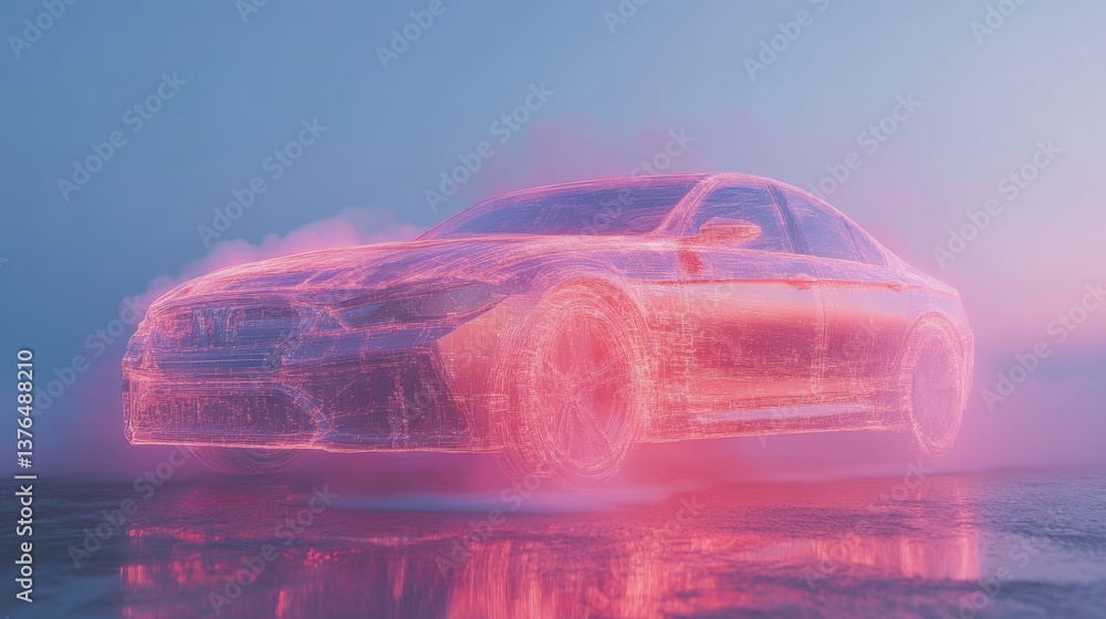 Poster Holographic Automotive Innovation Next-Gen Digital Mobility Visualizing Software-Defined Vehicle Technologies with Immersive Neural Network