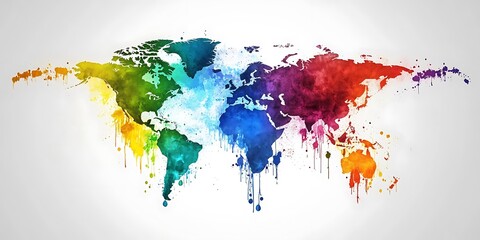 Fototapeta premium World Map Watercolor Style