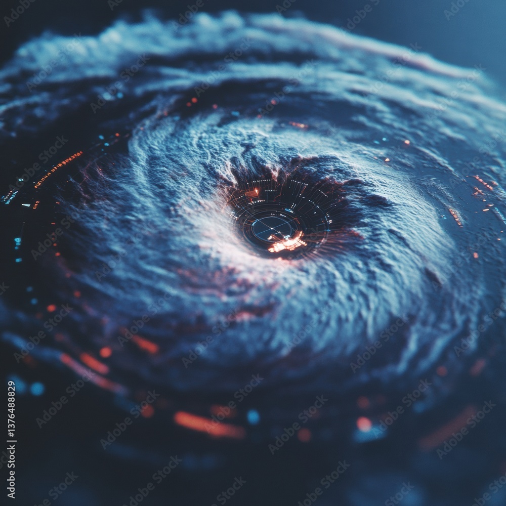Leinwandbilder immersive climate crisis visualization ai-powered hurricane tracking with hyper-realistic digital mo