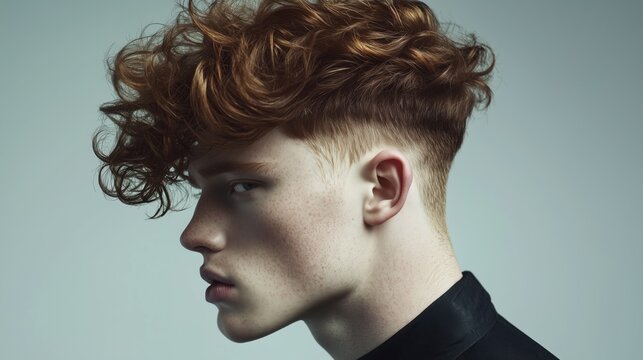 Curly and Textured Quiff for man
