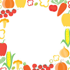 vegetables  square decorative frame in vector