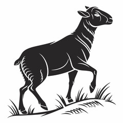sheep black silhouette icon vector