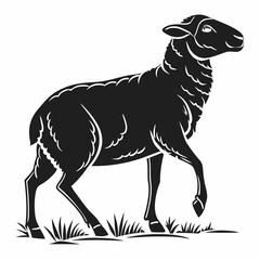 sheep black silhouette icon vector