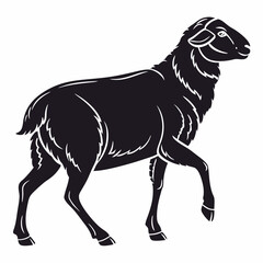 sheep black silhouette icon vector
