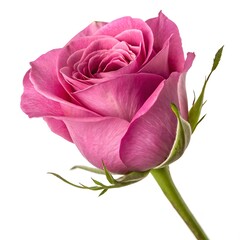 Pink rose isolated on white