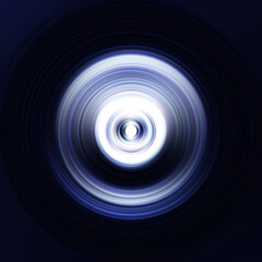 Colorful radial motion effect. Abstract rounded background. Color curves and sphere.