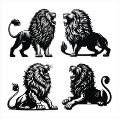 Obraz premium Minimalist Wildlife King Vector art collection. Easy to edit and customize for various design needs