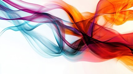 Fototapeta premium Dynamic color waves abstract art digital design creative space vibrant concept