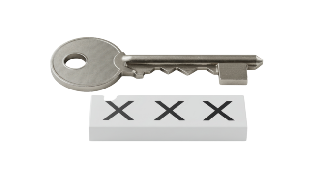 Isolated Key with XXX Symbol