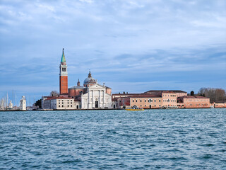 The amazing view of the San Giorgio Maggiore island and church. Venice