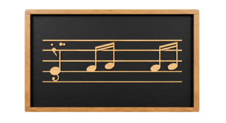 Isolated Musical Notes on Blackboard