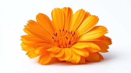 Bright Orange Flower with Petals Displaying Vibrant Natural Beauty