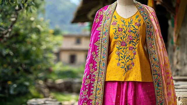 punjabi phulkari salwar kameez video indian attire