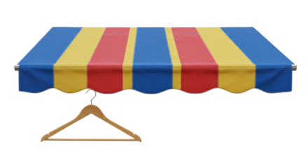 Isolated Colorful Awning with Hanger