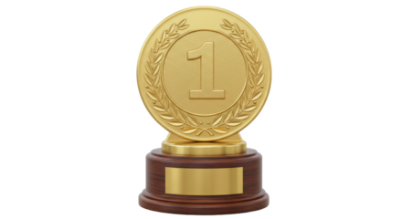 Isolated Golden First Place Medal