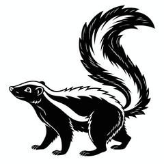 skunk black silhouette icon vector