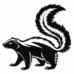 skunk black silhouette icon vector