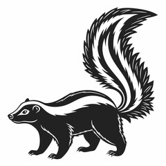 skunk black silhouette icon vector