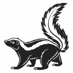 skunk black silhouette icon vector