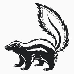 Naklejka premium skunk black silhouette icon vector