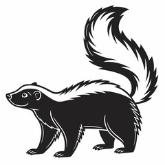 skunk black silhouette icon vector