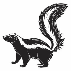 skunk black silhouette icon vector
