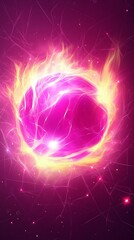 Fototapeta premium Flaming Pink Energy Orb.