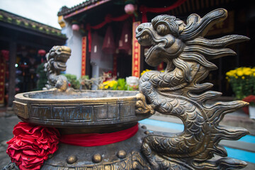 Fototapeta premium Experience stunning Traditional Chinese Architecture decorated with colorful lanterns Da Nang, Vietnam