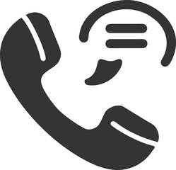 Obraz premium Call Center Phone Handset with Speech Bubble Icon on Transparent