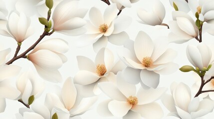 Elegant white magnolia blossoms in bloom floral design nature soft aesthetic