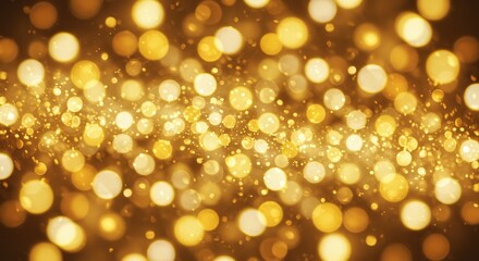 Obraz premium Golden Festive Lights Bokeh Background - Sparkling golden lights, bokeh effects, celebratory atmosphere, festive mood, holiday spirit. Symbolizes joy, success, celebration, luxury, and warmth